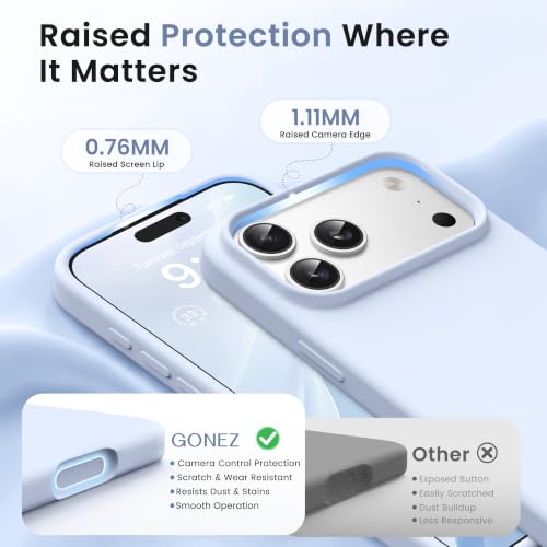 GONEZ Magnetic for iPhone 17 Pro Case, Silicone Cover Baby Blue - color: Baby Blue, size: Iphone 17 Pro