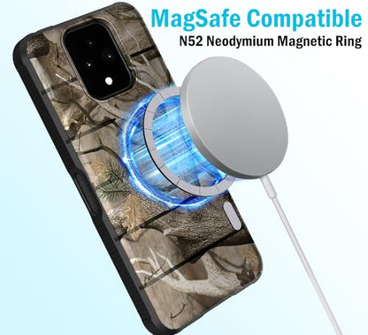 Case and Holster Combo for Sonim XP Pro 5G Phone - Bush Camo Design | Compatible with MagSafe, Magnetic, Rugged Cover, Enhanced Grip, with Belt Clip Holder, Ratchet Rotation - color: Camo