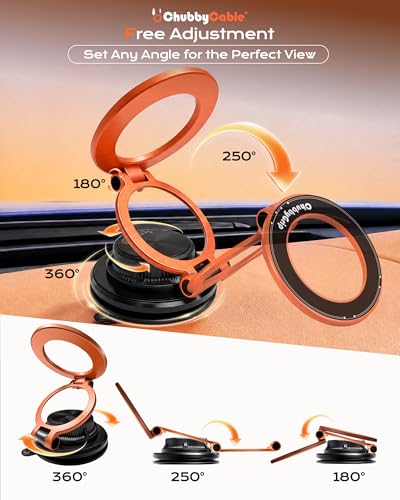 ChubbyGrip AirVac Vacuum Magnetic 360° Adjustable Phone Mount - color: A-Vacuum Base
