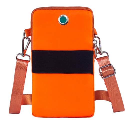 Small Crossbody Bag for Women - Mini Phone Purses with Crossbody Strap and Wallet - Nylon Arm Bag - color: A-orange