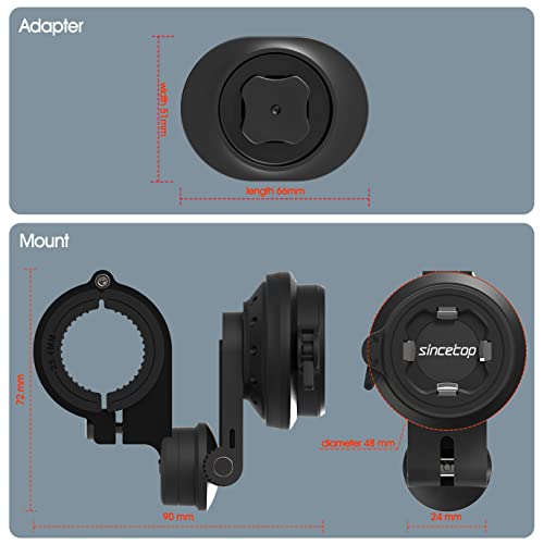 Motorcycle Phone Mount,Bike Cell Phone Holder with Vibration Dampener module,Out Front Bicycle Handlebar Mount for Mountain Road EBike,Scooter,Moto,MTB【Series C - 2nd Gen】Angle Adjustment Edition - color: 【Vibration Dampener】Handlebar Mount Pro-Black