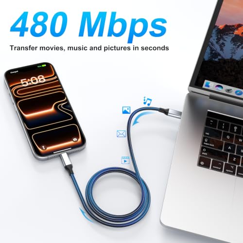 USB C to USB C Cable 3FT 2 Pack 60W Fast Charging USBC Charger - size: 3 ft