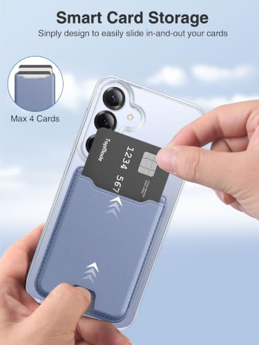 TopMade for MagSafe Wallet, 4 Cards Holder, Strongest Magnetic Phone Wallet - color: Lavender