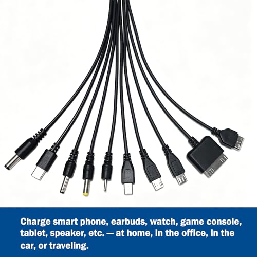10 in 1 Multi Universal USB Charging Cable - color: Black