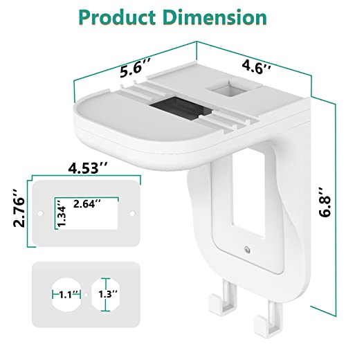 WALI Outlet Shelf Wall Holder, Fit for Duplex GFCI Decorative Outlet Shell A Space Saving for Smart Home, Speaker Mounts up to 20lbs with Cable Management (OSH002-W), White - size: Medium