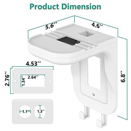 WALI Outlet Shelf Wall Holder, Fit for Duplex GFCI Decorative Outlet Shell A Space Saving for Smart Home, Speaker Mounts up to 20lbs with Cable Management (OSH002-W), White - size: Medium