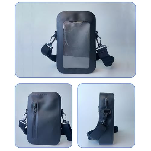 Waterproof Phone Pouches for Outdoor Activities Touch Screens Phones Dry Bag with Adjustable Strap for Most Smartphones - color: Black