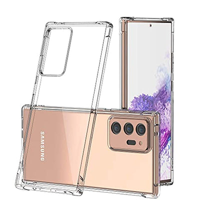 KIOMY Crystal Clear Case for Samsung Galaxy Note 20 Ultra 5G Hybrid Design Hard PC Back Cover with Flexible TPU Raised Frame Shockproof Bumper Corners Protective Slim Fit Anti Yellow Transparent Shell