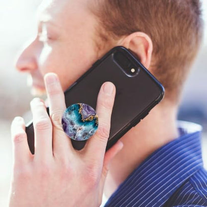 (6 Pack) Collapsible Cell Phone Grip for Smartphones,Expanding Cellphone Holder for Phone - Purple Pink Marble