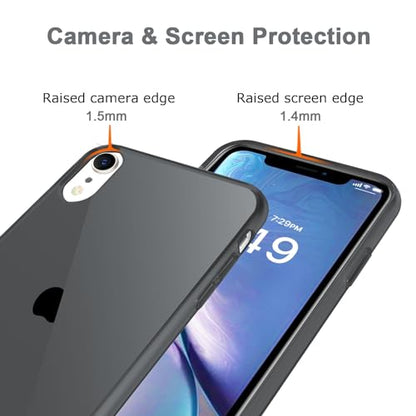 JJGoo Compatible with iPhone XR Case Clear Soft Transparent Shockproof Protective Slim Thin Bumper Phone Cover for XR, Clear Black - color: Black