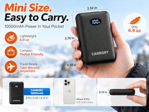 5V 2A Power Bank for Heated Vest, Jacket, Stadium Seats, Chair - size: 5 V 10000 mAh Black