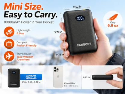 5V 2A Power Bank for Heated Vest, Jacket, Stadium Seats, Chair - size: 5 V 10000 mAh Black