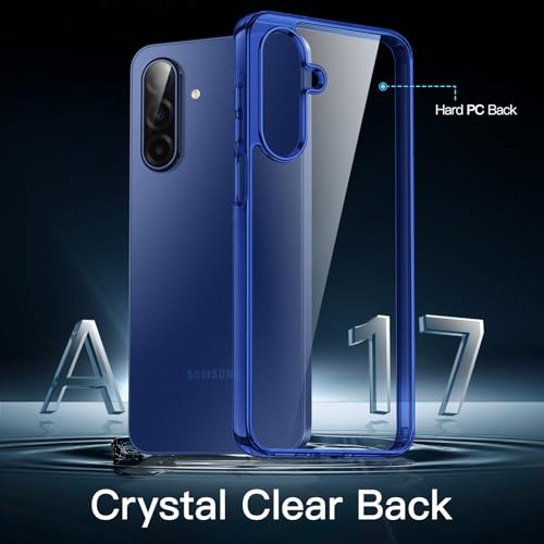JETech Case for Samsung Galaxy A17, Anti-Yellowing, Blue | Shockproof Protection, Scratch Resistant Hard PC Back, Durable Transparent TPU Bumper - color: Blue, size: Galaxy A17