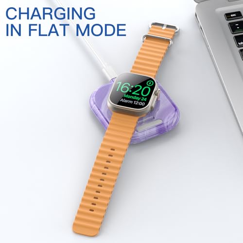 for Apple Watch Charger Stand, Magnetic Fast Charging Dock Portable Design - color: Marble Purple