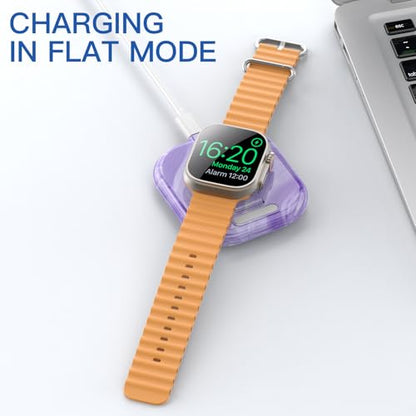 for Apple Watch Charger Stand, Magnetic Fast Charging Dock Portable Design - color: Marble Purple