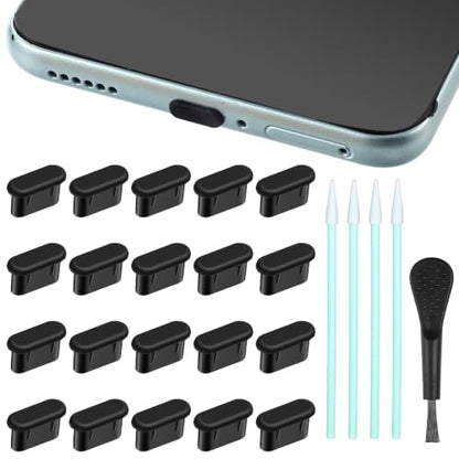 USB C Dust Plug, 20Pcs Silicone USB C Plug Cover Type-C Charging Port Cover