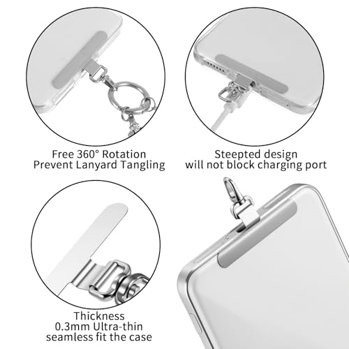 Nogeqi 3 Pack 360° Rotating Phone Tether Tab, Universal Phone Lanyard Tab
