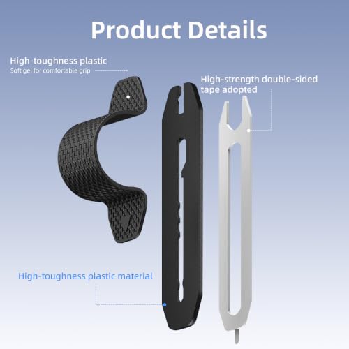 2Pcs Retractable Ring Stand – Telescopic Phone Grip with Matte Silicone Kickstand, Adhesive Hook Mount – Universal Anti-Drop Holder