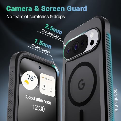 Magnetic for Google Pixel 10 Case& Pixel 10 Pro Case 6.3"-Black | Compatible with MagSafe,Military Grade Drop Protection,Heavy Duty Protection,Non-Slip,Shockproof 2-Layer Durable Bumper Case - color: Black, size: Pixel 10/10 Pro 6.3''