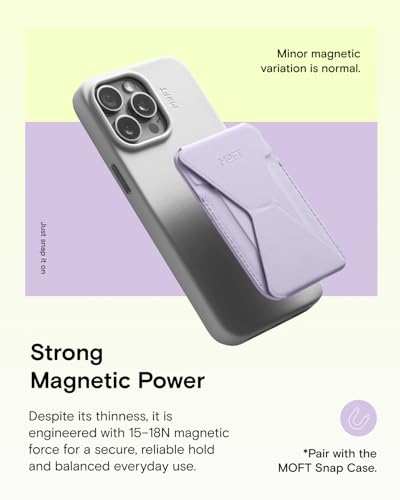 MOFT Magnetic Wallet Stand Compatible with iPhone 18/17/16/15/14/13 Series, Angle Adjustment Magsafe Compatible MOVAS Phone Stand - color: Peony, size: Standard