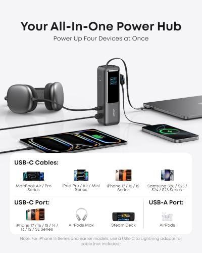Anker Laptop Power Bank, 25,000mAh Travel Essential with 165W Total Output - color: Black