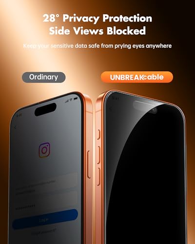 UNBREAKcable Privacy Screen Protector for iPhone 17 Pro Max, 2-Pack - size: iPhone 17 Pro Max
