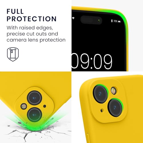kwmobile Case Compatible with Apple iPhone 15 Case - Slim TPU Silicone Phone Cover - Soft Touch Finish - Radiant Yellow - color: Radiant Yellow, size: iPhone 15
