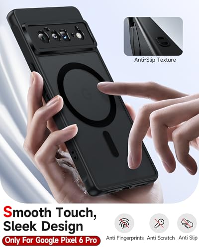 LeYi for Pixel-6-Pro Case [MagSafe Fit] Slim Matte Translucent, Black | Google Pixel 6 Pro Case Magnetic Military-Grde Protection Funda para Googlr 6Pro 256GB Smartphone Android Mobile Unlocked - color: Black, size: Pixel 6 Pro (6.7 Inch)