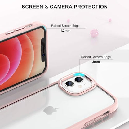 ULAK Clear Case for iPhone 12/iPhone 12 Pro, Hybrid Protective Slim Transparent Anti-Scratch Shock Absorption TPU Bumper Cover Designed Phone Case, Baby Pink | Hybrid Protective Slim Transparent Anti-Scratch Shock Absorption TPU Bumper Cover Designed Phon