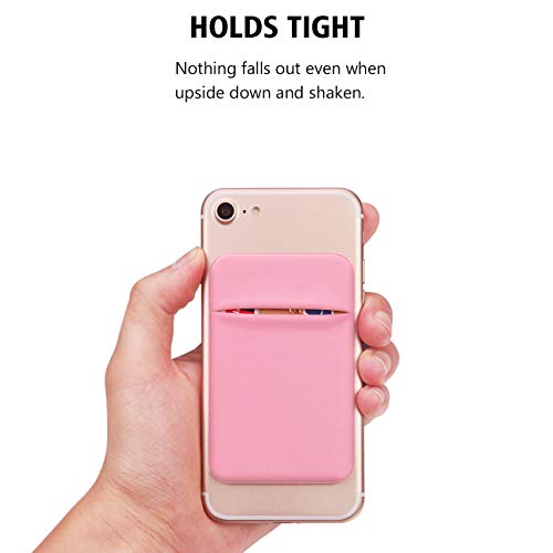 OBVIS Cell Phone Card Holder Stick On Wallet Sleeve, Pink, 2 Pack - color: Pink