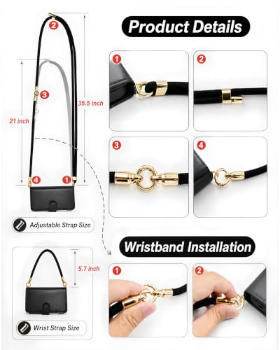 for iPhone 17 Pro 2-in-1 Magnetic Crossbody Wallet Case + Wrist Strap | Wireless Charging After Wallet Removal, Detachable Crossbody/Wrist Straps, Landscape Stand, Card Holder and Zipper Pocket - color: Black, size: iPhone 17 Pro