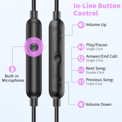 USB C Earbuds for iPhone 18 Pro Max 17 16 15 Headphone Wired,Purple - color: Purple