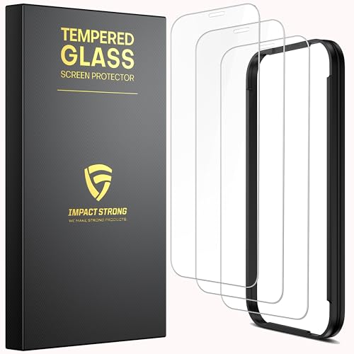 ImpactStrong Shatterproof Tempered Glass Screen Protector for iPhone 11 Pro Max/iPhone XS Max [Easy Installation Frame] [Bubble Free] [9H Hardness] [Full Coverage] Case Friendly, 6.5 Inch - (3-Pack) - size: iPhone 11 Pro Max/XS Max