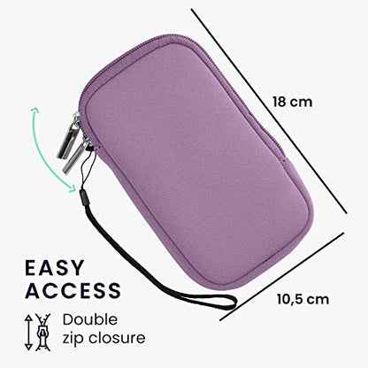 kwmobile Universal Phone Pouch Size L - 6.5" - Neoprene Smartphone Pouch with Zip - Water-Repellent Mobile Phone Case - Sleeve in Lavender - color: lavender, size: L - 6.5"