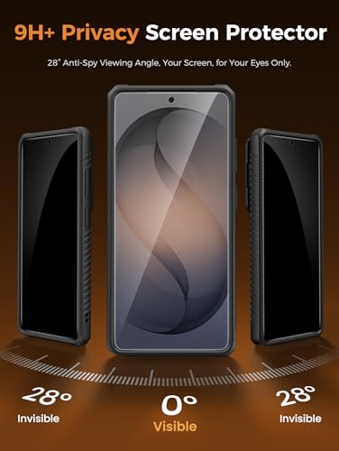 Vihibii for Samsung Galaxy S26 Ultra Case, Privacy Screen Protector, Black | Integrated Wallet, Card Holder, Anti-Spy, RFID Blocking, Slide Lens Camera Cover, Military-Grade Drop Protection, Black - color: Black-PSP