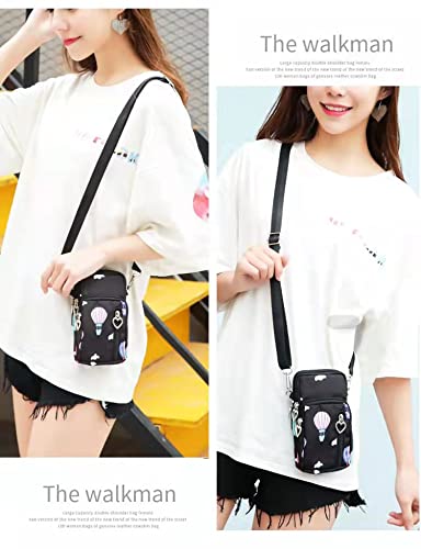 Women Crossbody Cell Phone Purse Case Armband Bag for iPhone 12 13 Mini 14 15 Plus 11 Pro Max Google Pixel 6a 7a 8a 6 7 8 Pro - color: Black-balloon