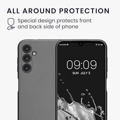 kwmobile Case Compatible with Samsung Galaxy A14 5G Case -Soft TPU Back Phone Cover - with Metallic Look - Metallic Grey - color: Metallic Grey, size: Galaxy A14 5G