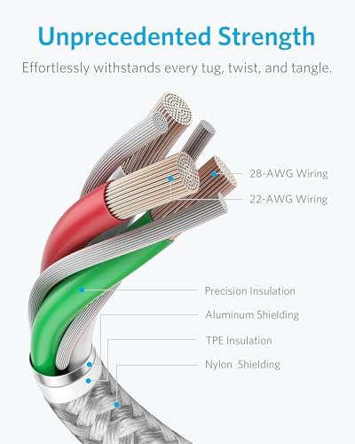 Anker USB A to Lightning Cable, MFi-Certified (2-Pack, 6 ft, Silver) - color: Silver, size: 6 feet * 2