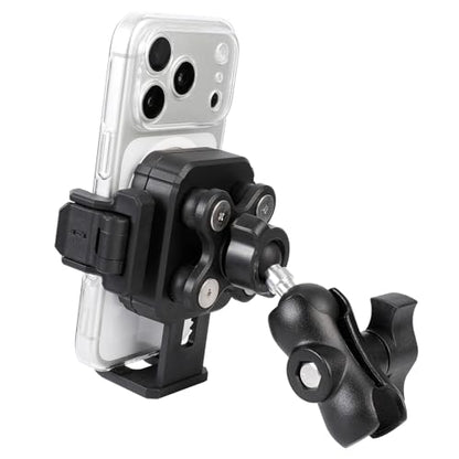 1" Ball Phone Mount Holder with Vibration Dampener ＆ 2.36" Short Double Socket Arm, Compatible with RAM B Size Mounts, Fits 5-7.2'' Phones, for Motorcycle Bike Boat ATV UTV Car Truck - style: 1" Ball Phone Holder with 2.36" Arm