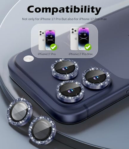 imluckies Camera Lens Protector for iPhone 17 Pro/iPhone 17 Pro Max - color: Bling Blue