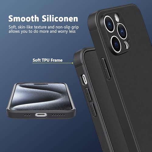 FanTEK Phone Case Compatible with iPhone 15 Pro Max Case, Anti-Scratch & Fingerprint Phone Case Protective Cover, Matte Black - size: iPhone 15 Pro Max