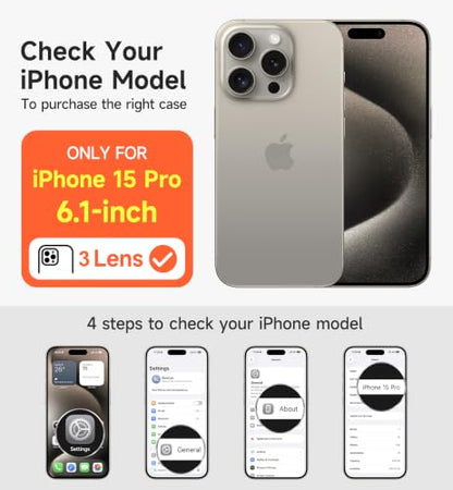 SURITCH for iPhone 15 Pro Case with Magnetic Camera Slide Cover and Adjustable Kickstand, Compatible with MagSafe, Shockproof Bumper Case Slim Protective Cover 6.1 Inch, Black - color: Black, size: IPhone 15 Pro-6.1"