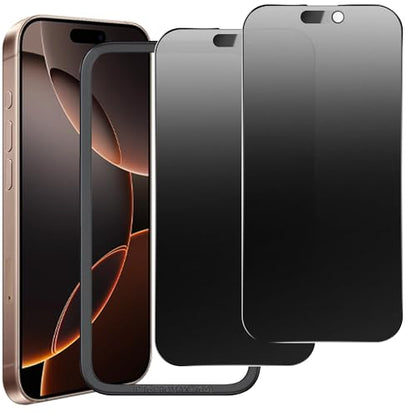 2 Pack Matte Privacy Screen Protector for iPhone 16 Pro Max 6.9",Anti-Glare Anti-Fingerprint,No Dazzling Anti-Spy,Smooth Responsive Touch Glass Film,Installation Frame - size: for iPhone 16 Pro Max
