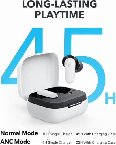 Soundcore P30i by Anker Noise Cancelling Earbuds, Hands-Free Viewing - color: White