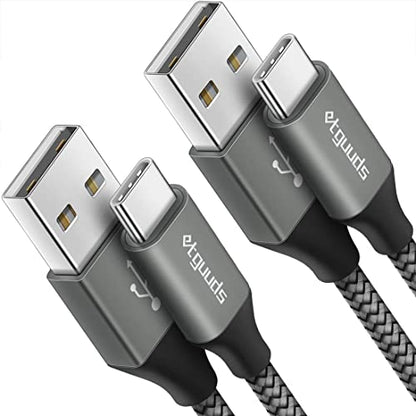 etguuds Long USB to USB C Cable, 12ft USB A to USB C Fast Charger 2-Pack - color: Gray