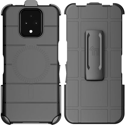 Case and Holster Combo for Sonim XP Pro 5G Phone - Matte Black | Compatible with MagSafe, Magnetic, Rugged Cover, Enhanced Grip, with Belt Clip Holder, Ratchet Rotation - color: Black