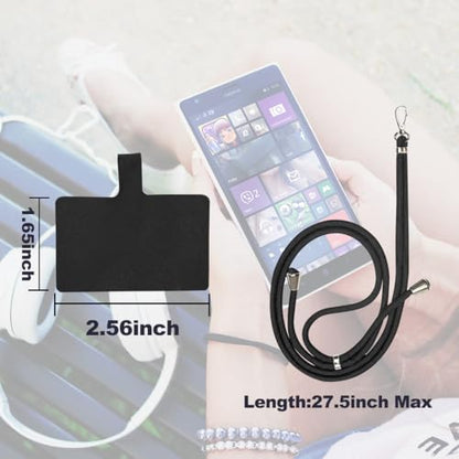 8 Packs Cell Phone Lanyards for Around The Neck,Adjustable Crossbody Phone Strap,Lanyard Phone Holder - color: Black