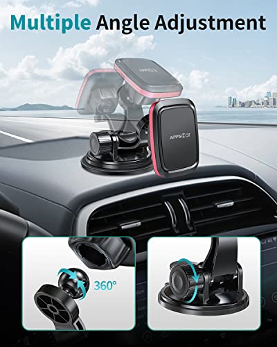 APPS2Car Magnetic Car Phone Mount, Universal Dashboard Windshield Mount