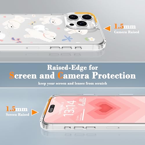 IAIYOXI Clear Case for iPhone 16, [Crystal Clear Military-Grade Drop Protection], Non-Yellowing, Slim Lightweight Transparent TPU Bumper Phone Case Cover Design - Cute Puppy - color: Cute Puppy, size: iPhone 16