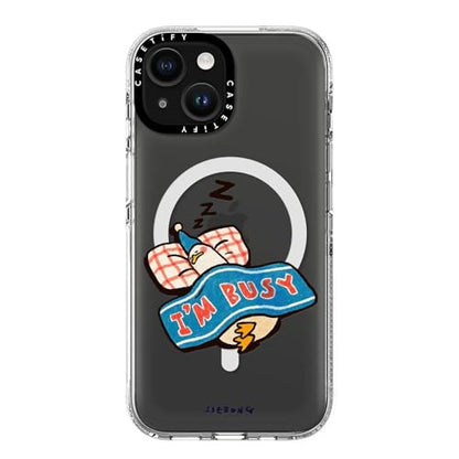 CASETiFY for iPhone 15 Case - Impact Clear Compatible with MagSafe | Not Yellowing | 6.6 ft. 3X Military Grade Drop Protection | I'm so busy | Clear - color: I'm so busy, size: Iphone 15 (6.1")